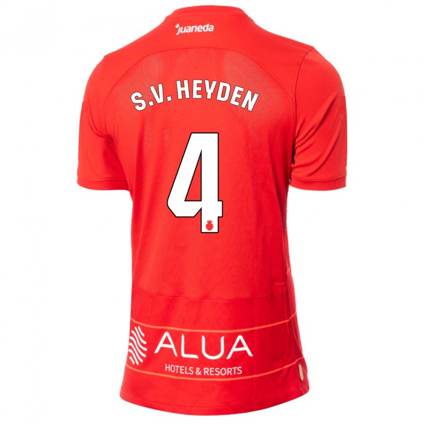 Niño Camiseta Siebe Van Der Heyden #4 Rojo 1ª Equipación 2023/24 La Camisa Perú