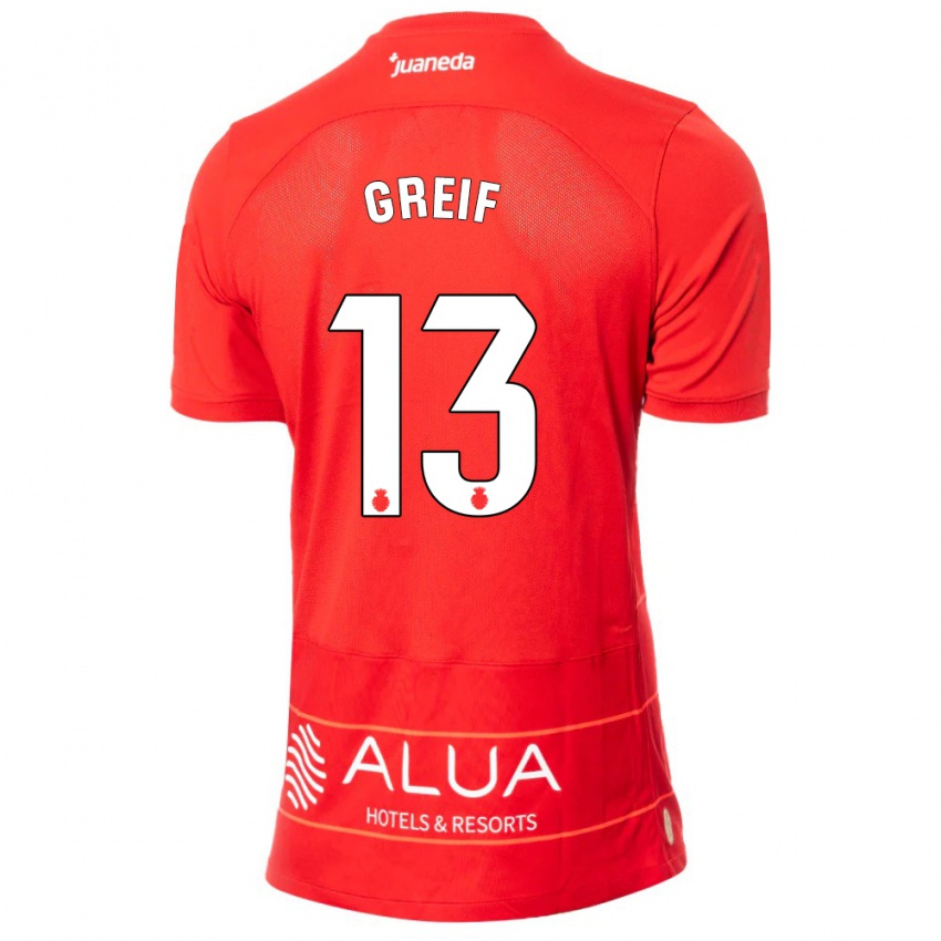 Niño Camiseta Dominik Greif #13 Rojo 1ª Equipación 2023/24 La Camisa Perú