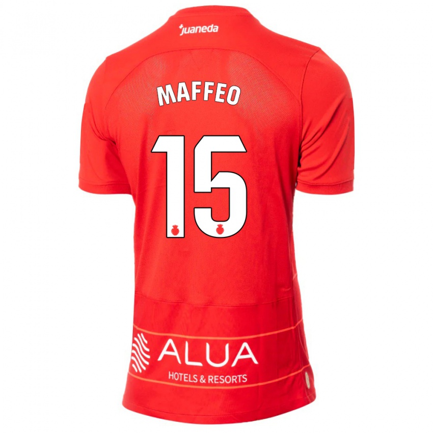 Niño Camiseta Pablo Maffeo #15 Rojo 1ª Equipación 2023/24 La Camisa Perú