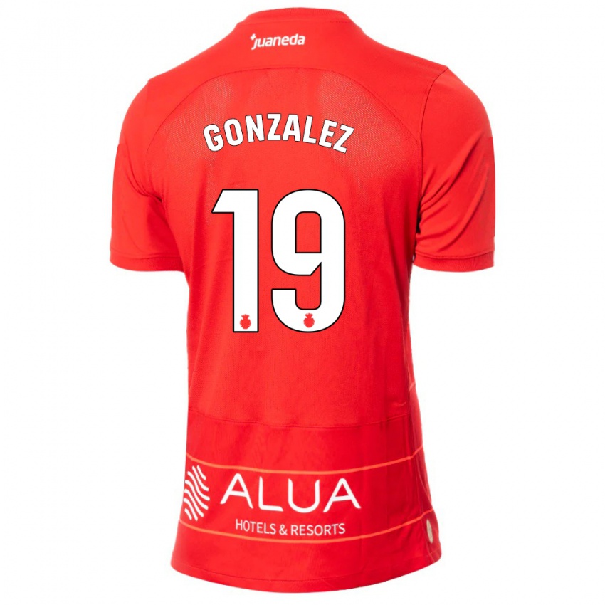 Niño Camiseta Adrià González #19 Rojo 1ª Equipación 2023/24 La Camisa Perú