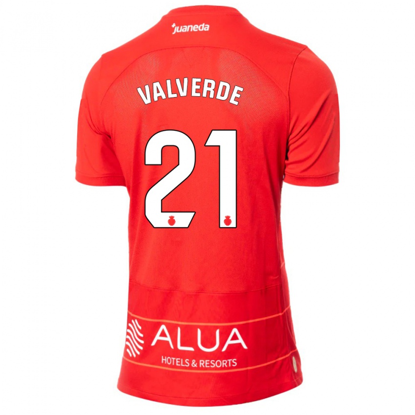 Niño Camiseta David Valverde #21 Rojo 1ª Equipación 2023/24 La Camisa Perú