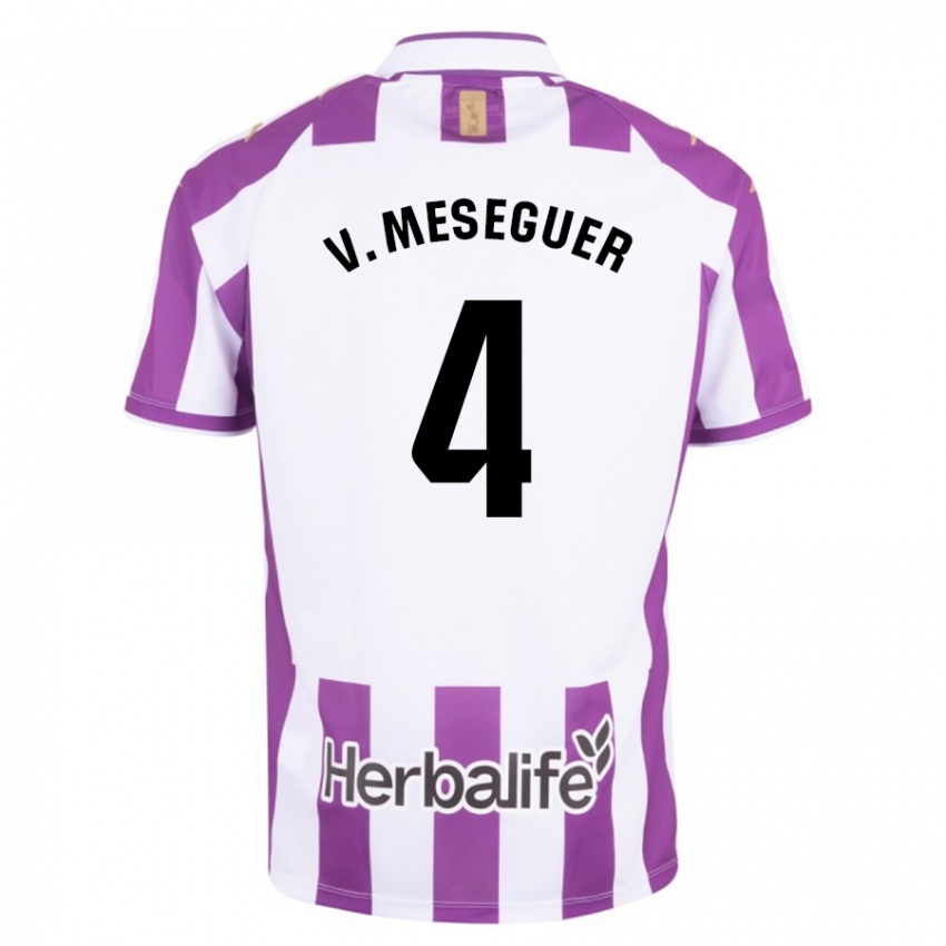 Niño Camiseta Víctor Meseguer #4 Morado 1ª Equipación 2023/24 La Camisa Perú