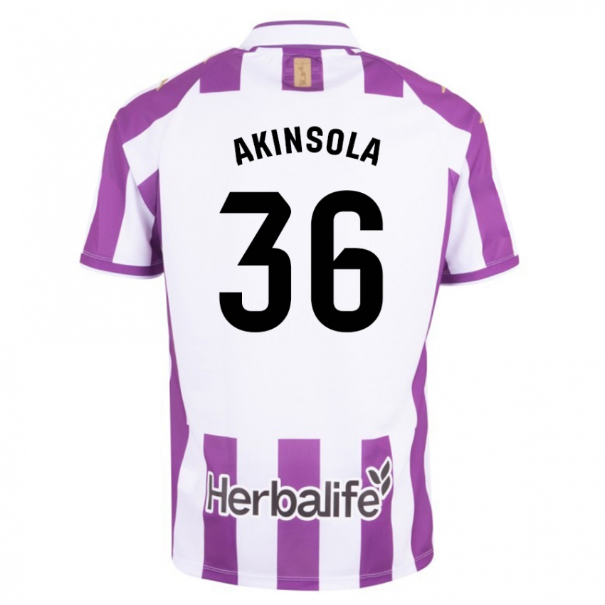 Niño Camiseta Tunde Akinsola #36 Morado 1ª Equipación 2023/24 La Camisa Perú