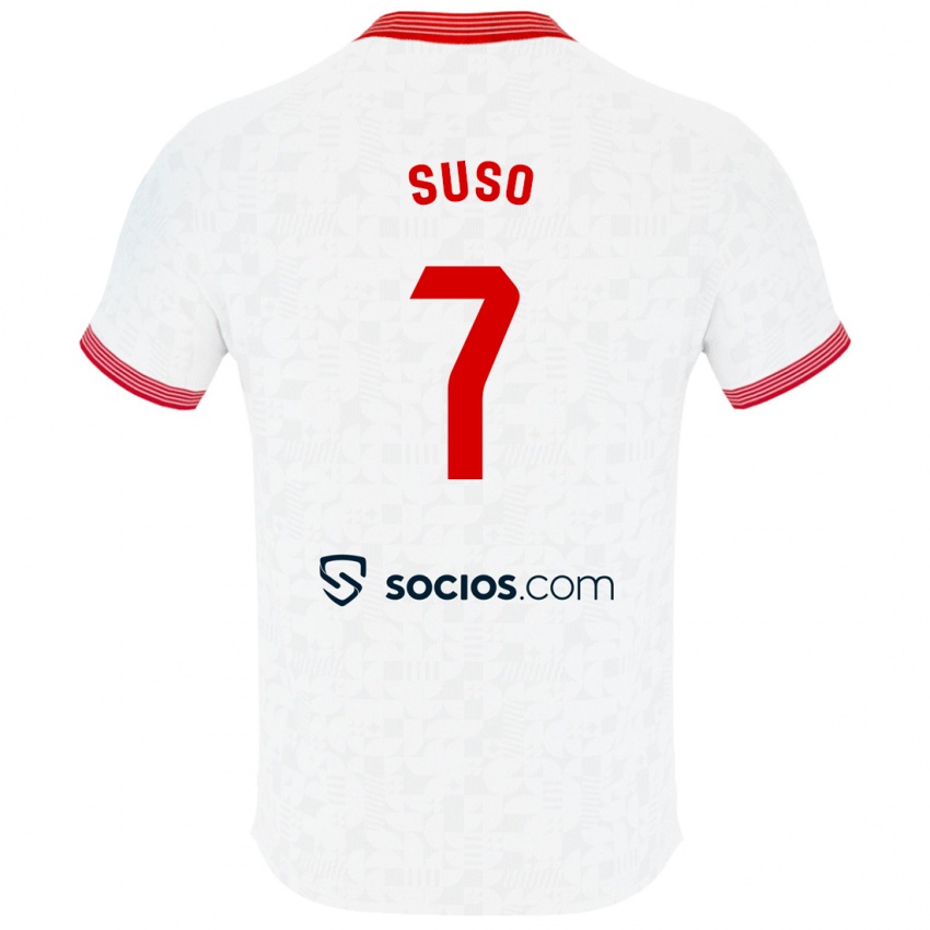 Niño Camiseta Suso #7 Blanco 1ª Equipación 2023/24 La Camisa Perú