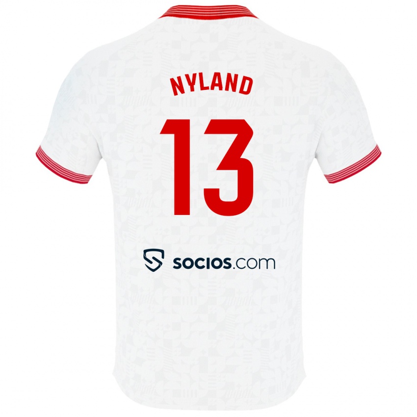 Niño Camiseta Ørjan Nyland #13 Blanco 1ª Equipación 2023/24 La Camisa Perú