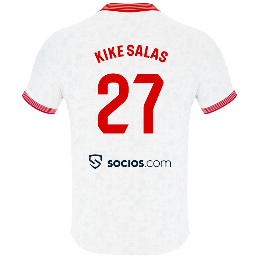 Niño Camiseta Kike Salas #27 Blanco 1ª Equipación 2023/24 La Camisa Perú