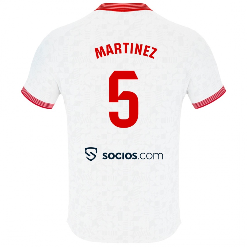 Niño Camiseta Sergio Martínez #5 Blanco 1ª Equipación 2023/24 La Camisa Perú