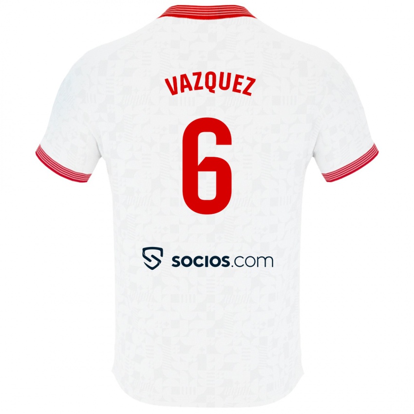 Niño Camiseta Manolo Vázquez #6 Blanco 1ª Equipación 2023/24 La Camisa Perú