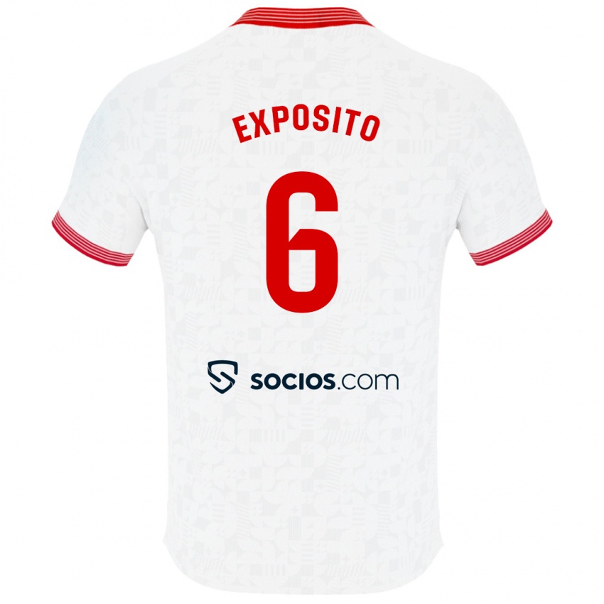 Niño Camiseta Marcelo Expósito #6 Blanco 1ª Equipación 2023/24 La Camisa Perú