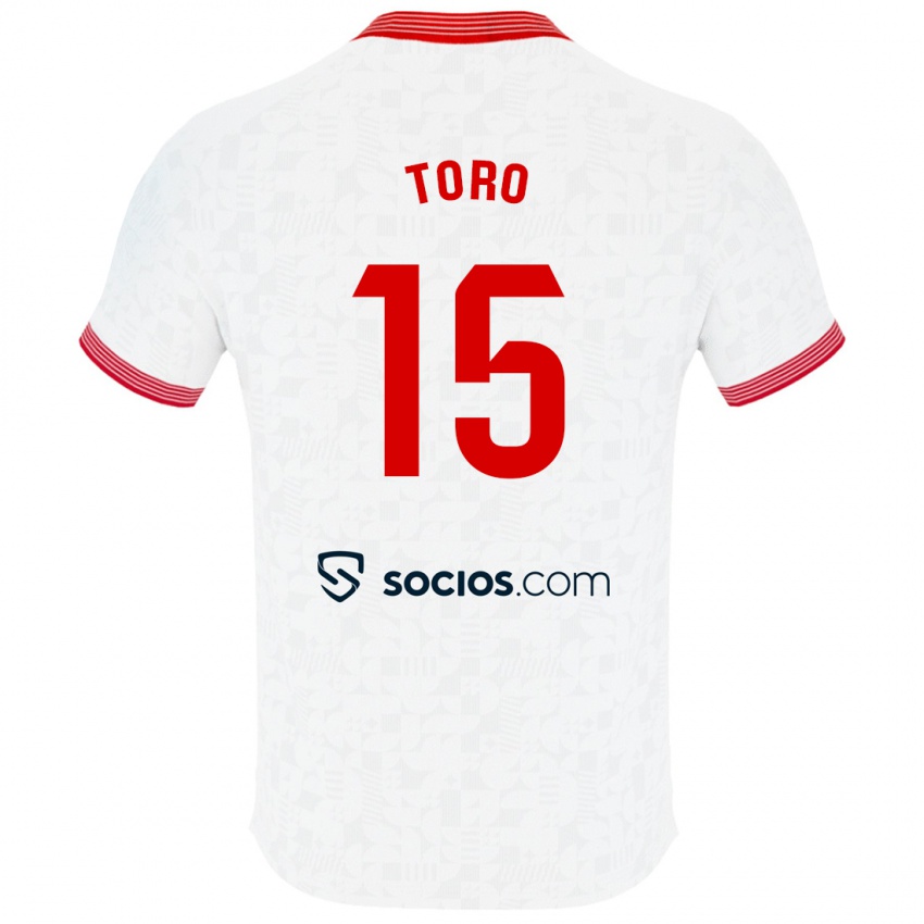 Niño Camiseta Juanan Toro #15 Blanco 1ª Equipación 2023/24 La Camisa Perú