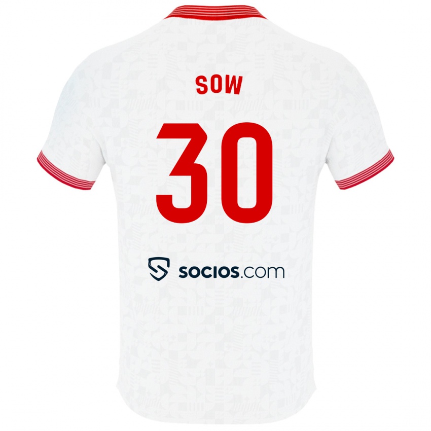 Niño Camiseta Ibrahima Sow #30 Blanco 1ª Equipación 2023/24 La Camisa Perú