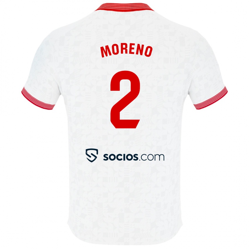 Niño Camiseta Jorge Moreno #2 Blanco 1ª Equipación 2023/24 La Camisa Perú