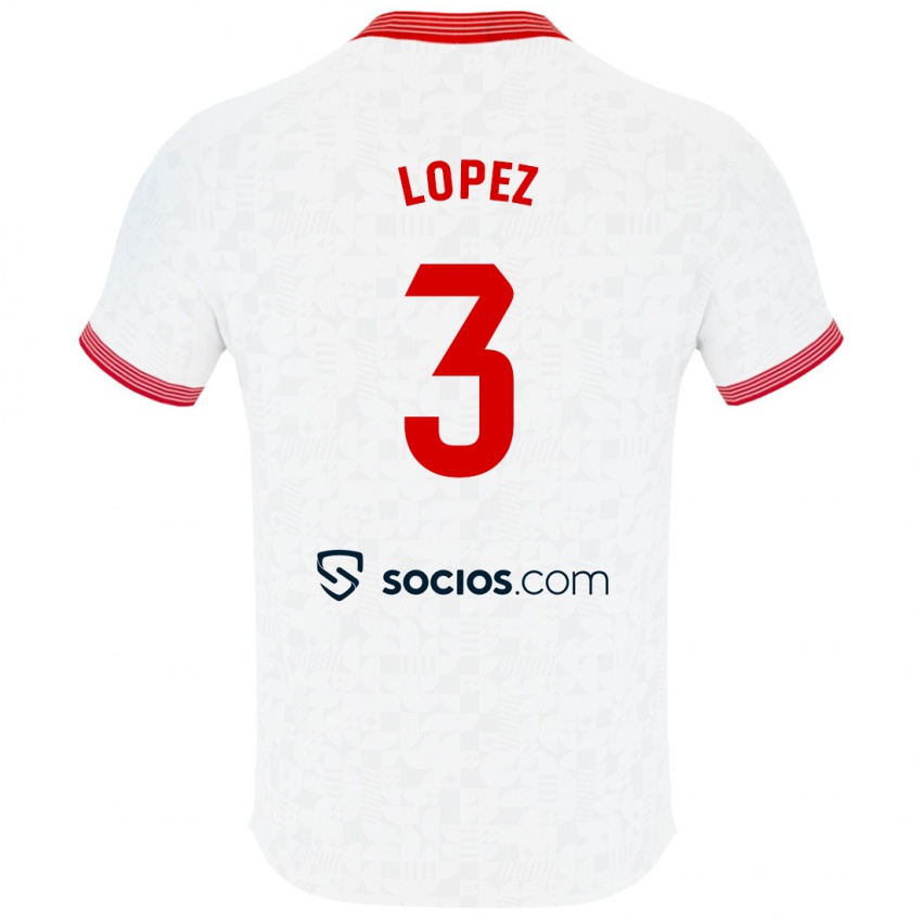 Niño Camiseta David López #3 Blanco 1ª Equipación 2023/24 La Camisa Perú