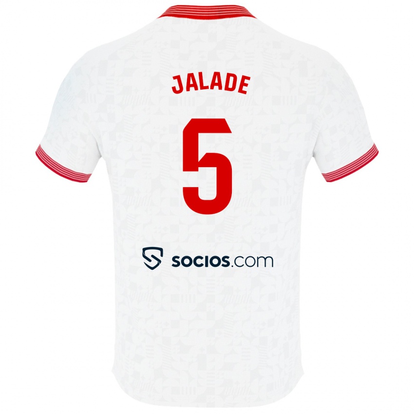 Niño Camiseta Robert Jalade #5 Blanco 1ª Equipación 2023/24 La Camisa Perú