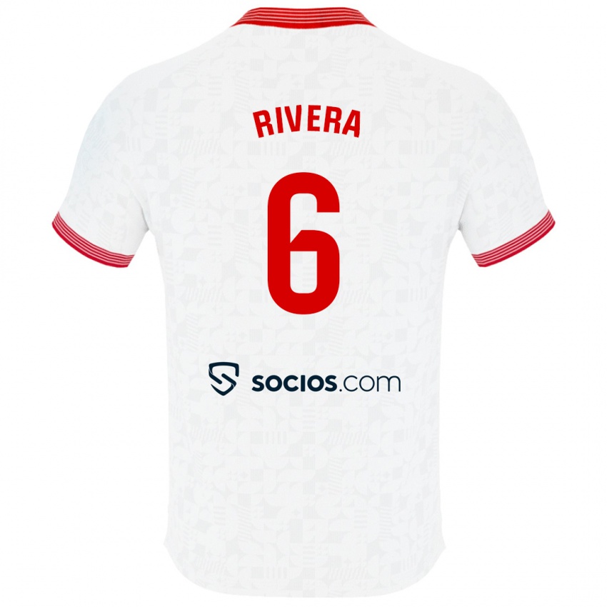 Niño Camiseta Pablo Rivera #6 Blanco 1ª Equipación 2023/24 La Camisa Perú