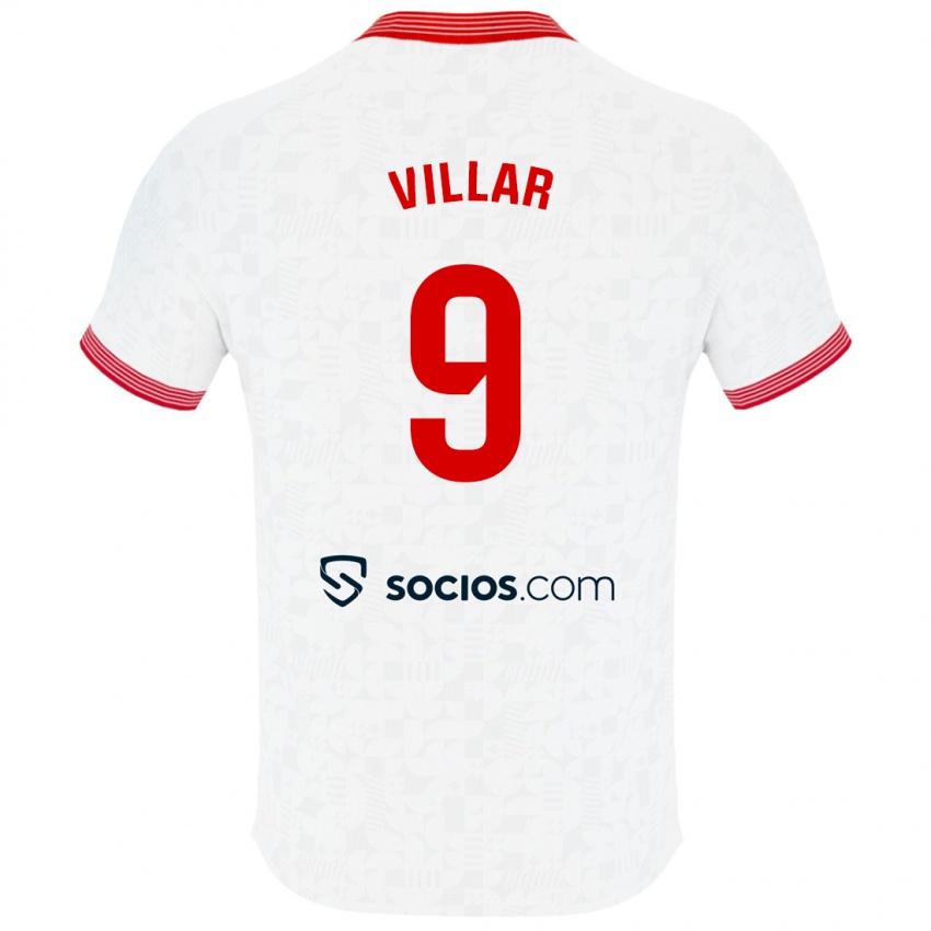 Niño Camiseta Iker Villar #9 Blanco 1ª Equipación 2023/24 La Camisa Perú