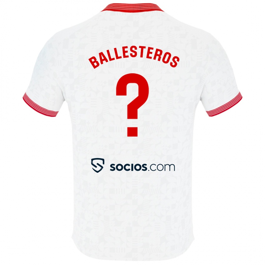 Niño Camiseta Gonzalo Ballesteros #0 Blanco 1ª Equipación 2023/24 La Camisa Perú