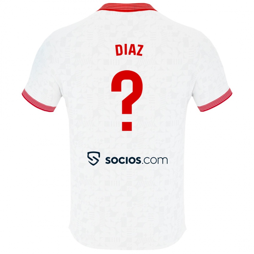 Niño Camiseta Titi Díaz #0 Blanco 1ª Equipación 2023/24 La Camisa Perú