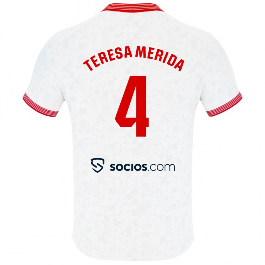 Niño Camiseta Teresa Merida #4 Blanco 1ª Equipación 2023/24 La Camisa Perú