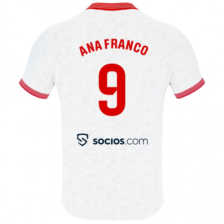 Niño Camiseta Ana Franco De La Vega #9 Blanco 1ª Equipación 2023/24 La Camisa Perú