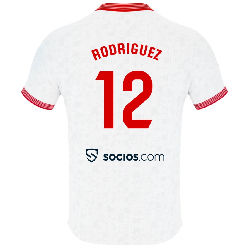 Niño Camiseta Lucía María Rodríguez Herrero #12 Blanco 1ª Equipación 2023/24 La Camisa Perú