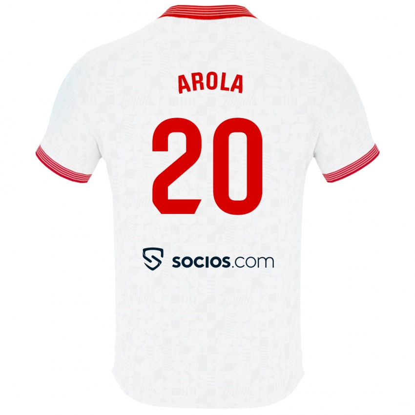 Niño Camiseta Arola Aparicio Gili #20 Blanco 1ª Equipación 2023/24 La Camisa Perú