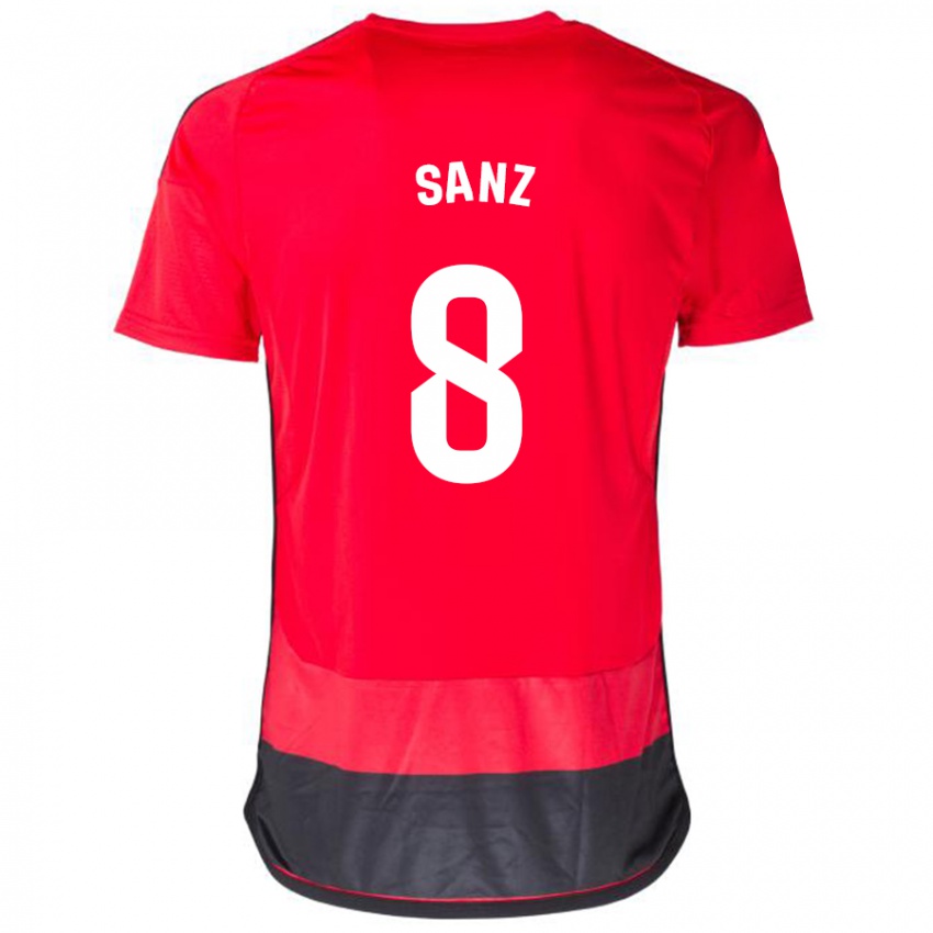 Niño Camiseta Álvaro Sanz #8 Negro Rojo 1ª Equipación 2023/24 La Camisa Perú