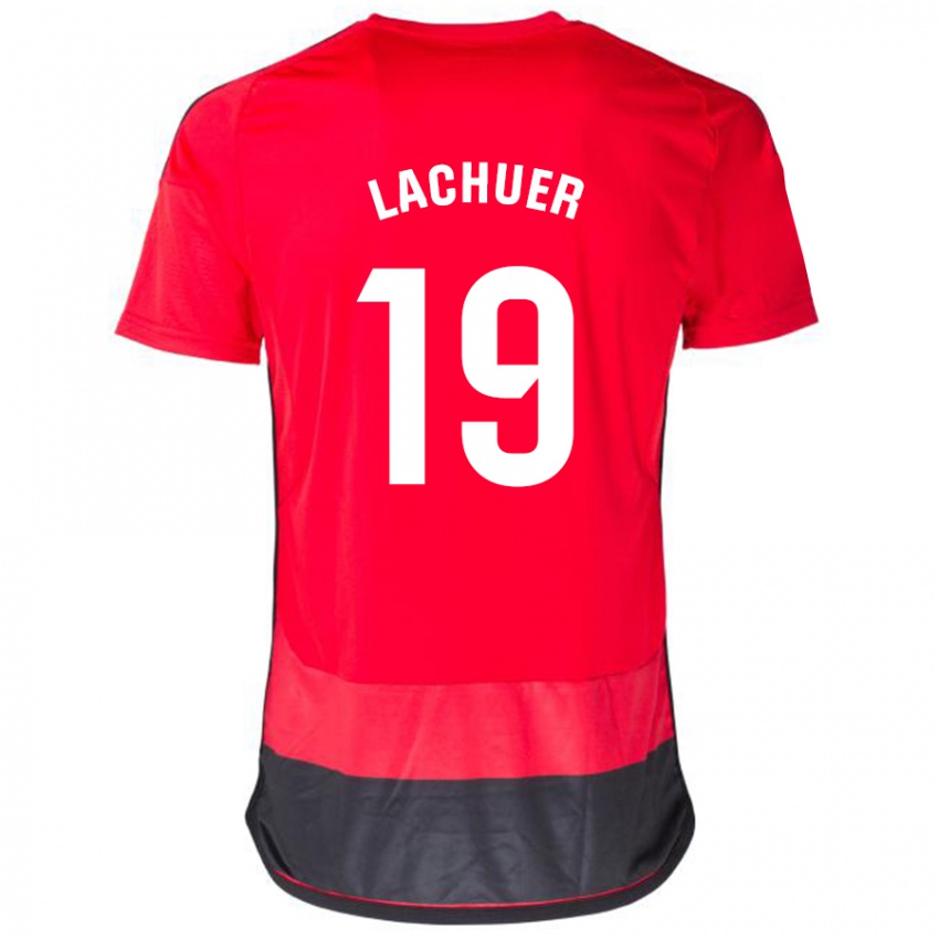 Niño Camiseta Mathis Lachuer #19 Negro Rojo 1ª Equipación 2023/24 La Camisa Perú