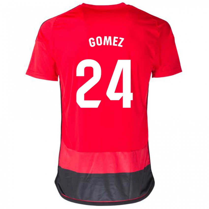 Niño Camiseta Jonathan Gómez #24 Negro Rojo 1ª Equipación 2023/24 La Camisa Perú