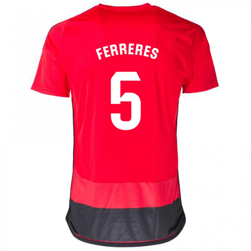 Niño Camiseta Manolo Ferreres #5 Negro Rojo 1ª Equipación 2023/24 La Camisa Perú