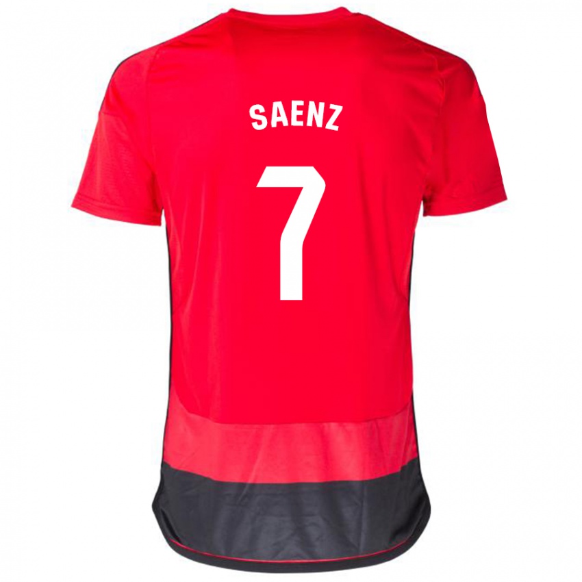 Niño Camiseta Raúl Sáenz #7 Negro Rojo 1ª Equipación 2023/24 La Camisa Perú