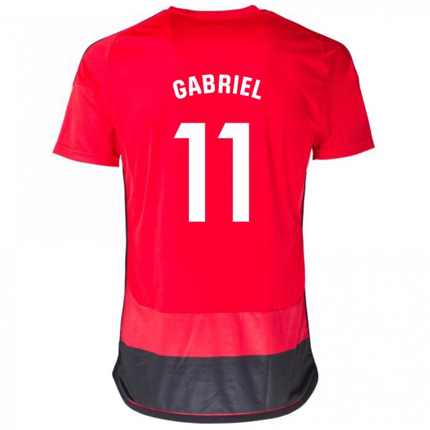 Niño Camiseta Sergio Gabriel #11 Negro Rojo 1ª Equipación 2023/24 La Camisa Perú