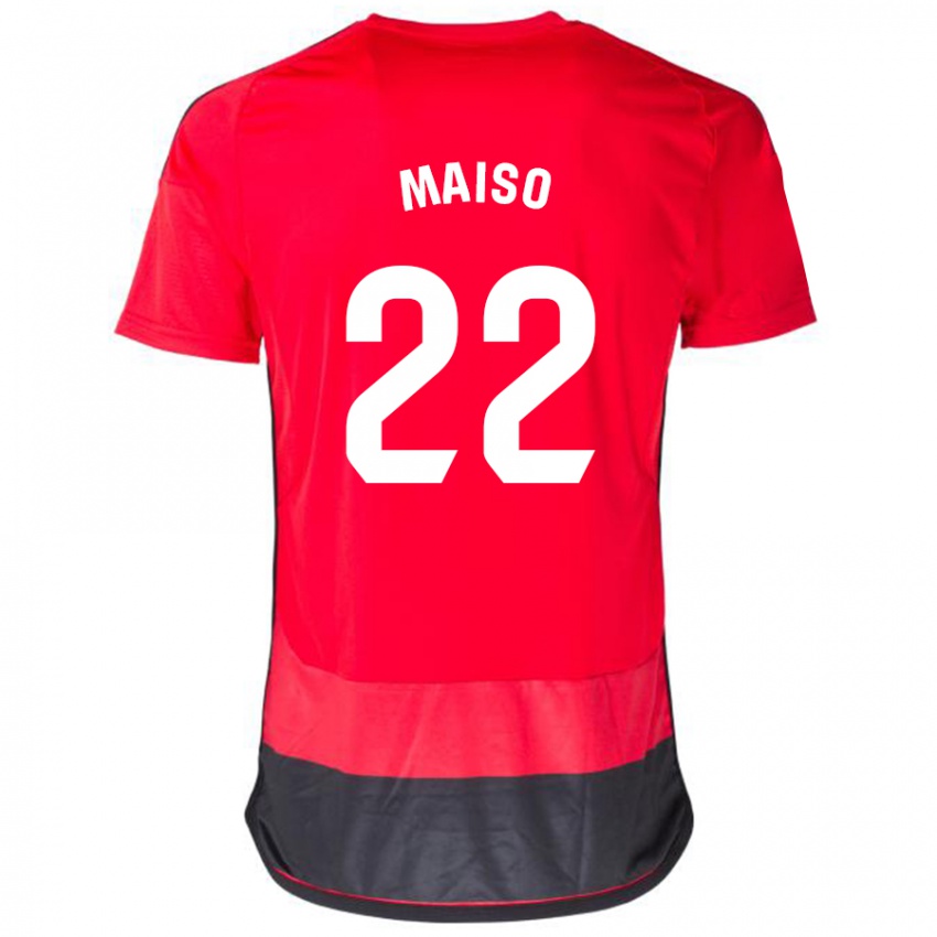 Niño Camiseta Álvaro Maiso #22 Negro Rojo 1ª Equipación 2023/24 La Camisa Perú