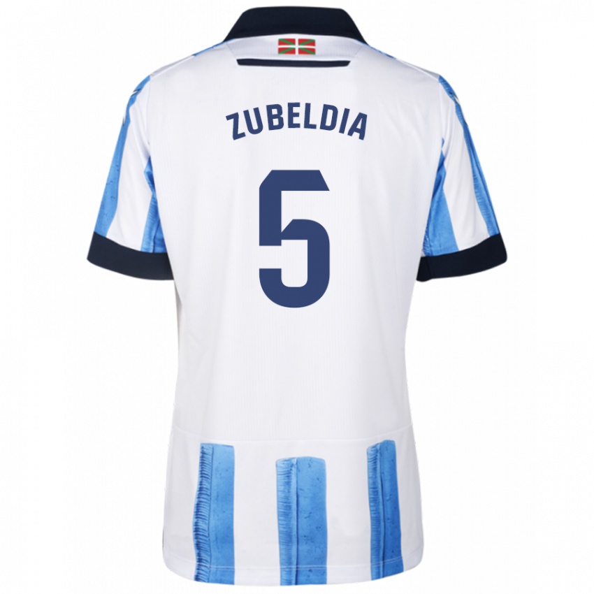 Niño Camiseta Igor Zubeldia #5 Azul Blanco 1ª Equipación 2023/24 La Camisa Perú