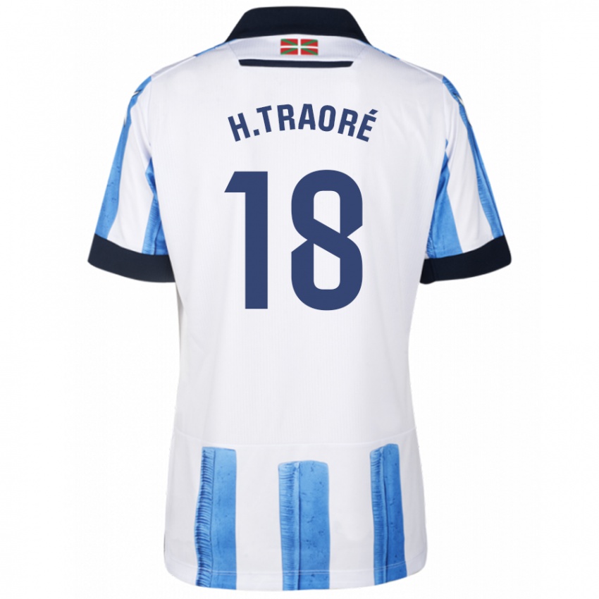 Niño Camiseta Hamari Traoré #18 Azul Blanco 1ª Equipación 2023/24 La Camisa Perú