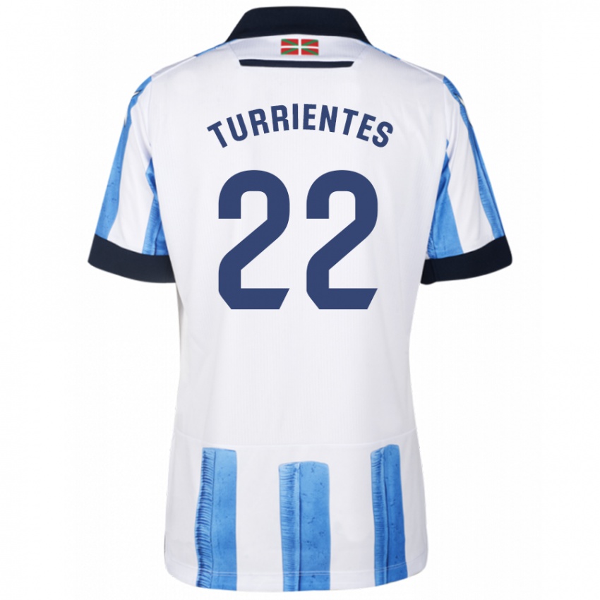 Niño Camiseta Beñat Turrientes #22 Azul Blanco 1ª Equipación 2023/24 La Camisa Perú