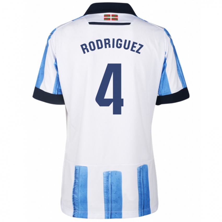 Niño Camiseta Peru Rodríguez #4 Azul Blanco 1ª Equipación 2023/24 La Camisa Perú