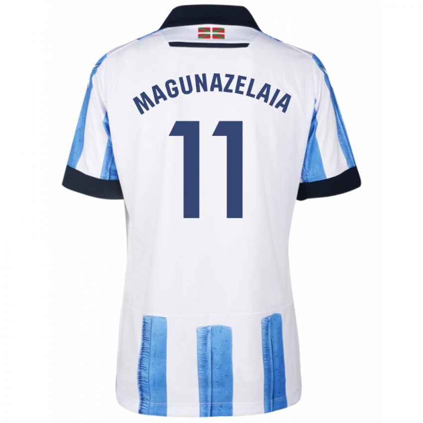 Niño Camiseta Jon Magunazelaia #11 Azul Blanco 1ª Equipación 2023/24 La Camisa Perú