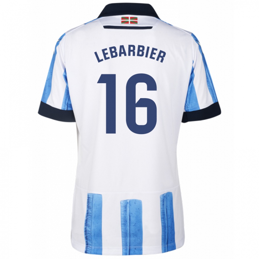 Niño Camiseta Alex Lebarbier #16 Azul Blanco 1ª Equipación 2023/24 La Camisa Perú