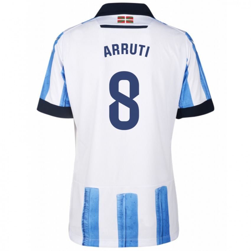 Niño Camiseta Martín Arruti #8 Azul Blanco 1ª Equipación 2023/24 La Camisa Perú