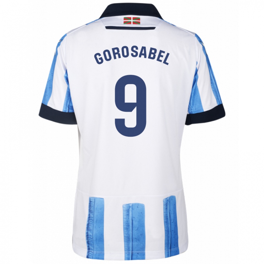 Niño Camiseta Jakes Gorosabel #9 Azul Blanco 1ª Equipación 2023/24 La Camisa Perú