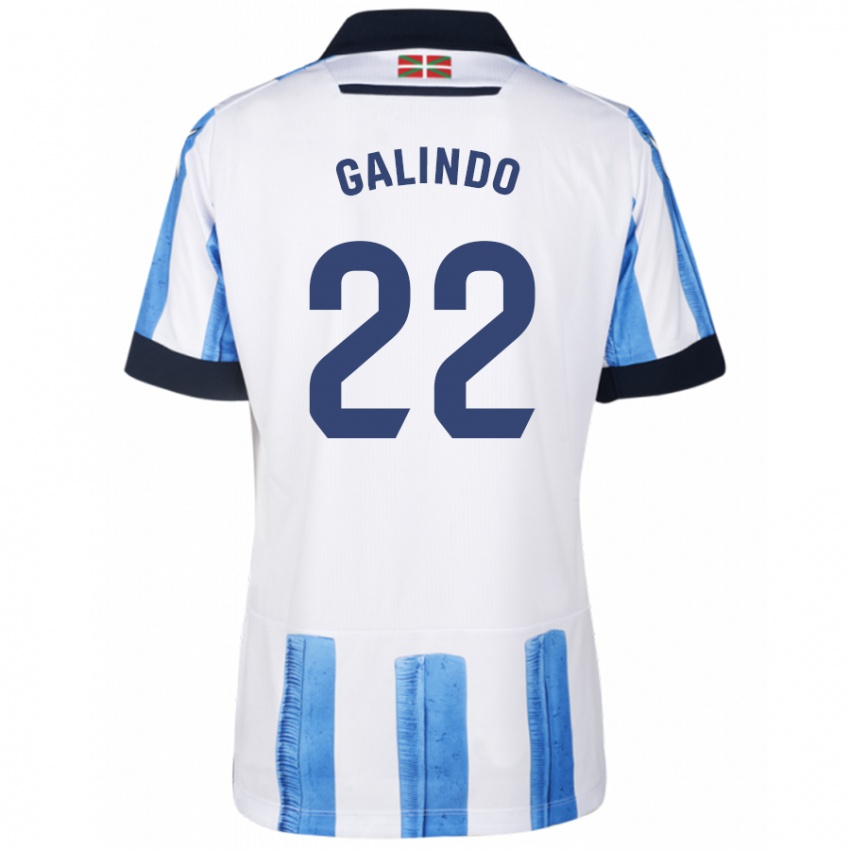 Niño Camiseta Iker Galindo #22 Azul Blanco 1ª Equipación 2023/24 La Camisa Perú