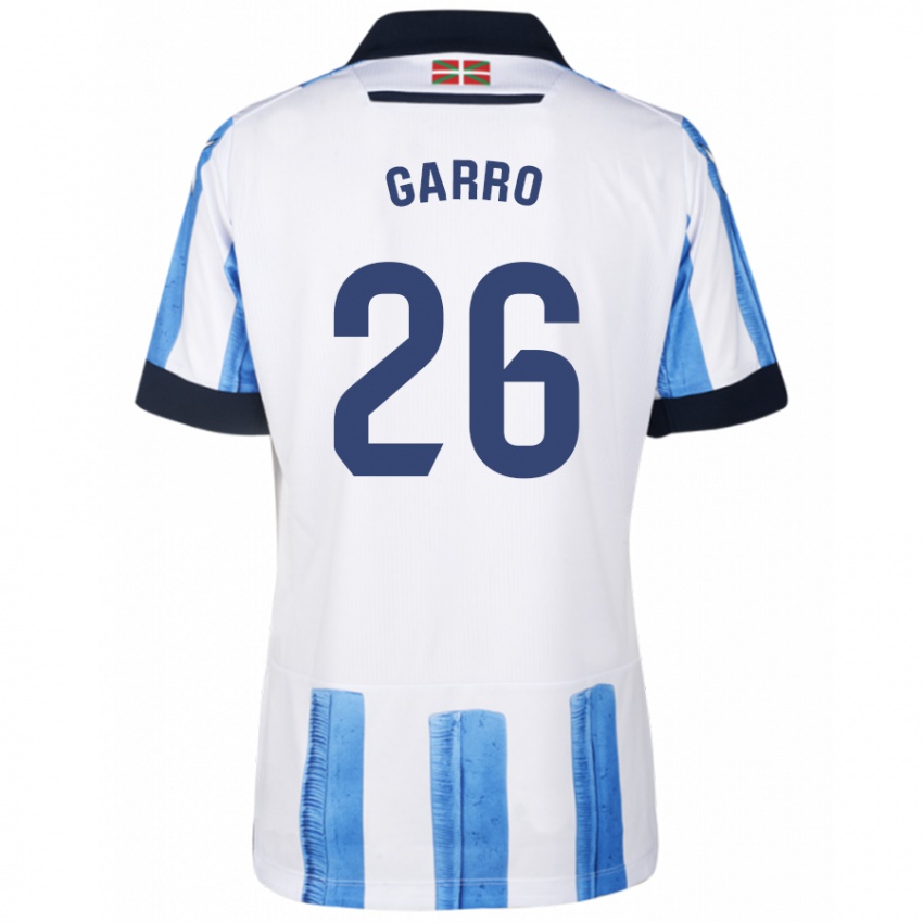 Niño Camiseta Jon Garro #26 Azul Blanco 1ª Equipación 2023/24 La Camisa Perú