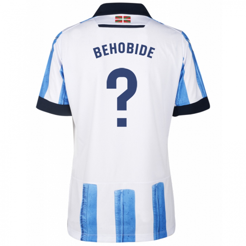 Niño Camiseta Eneko Behobide #0 Azul Blanco 1ª Equipación 2023/24 La Camisa Perú