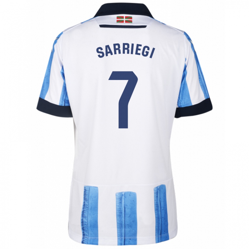 Niño Camiseta Amaiur Sarriegi Isasa #7 Azul Blanco 1ª Equipación 2023/24 La Camisa Perú