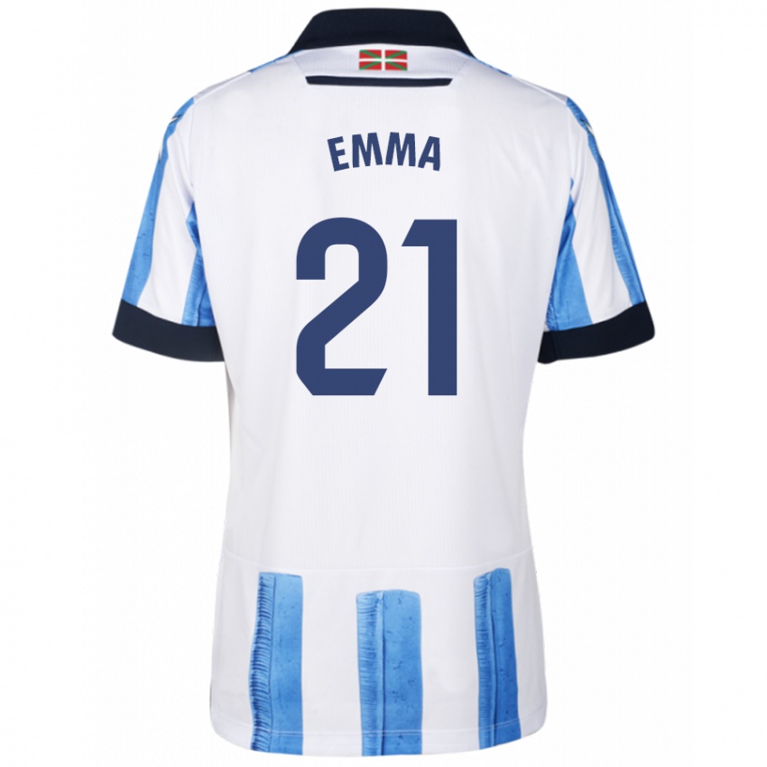 Niño Camiseta Emma Ramirez Gorgoso #21 Azul Blanco 1ª Equipación 2023/24 La Camisa Perú