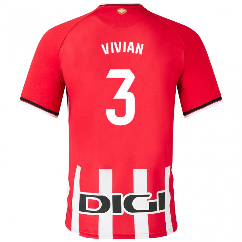 Niño Camiseta Dani Vivian #3 Rojo 1ª Equipación 2023/24 La Camisa Perú