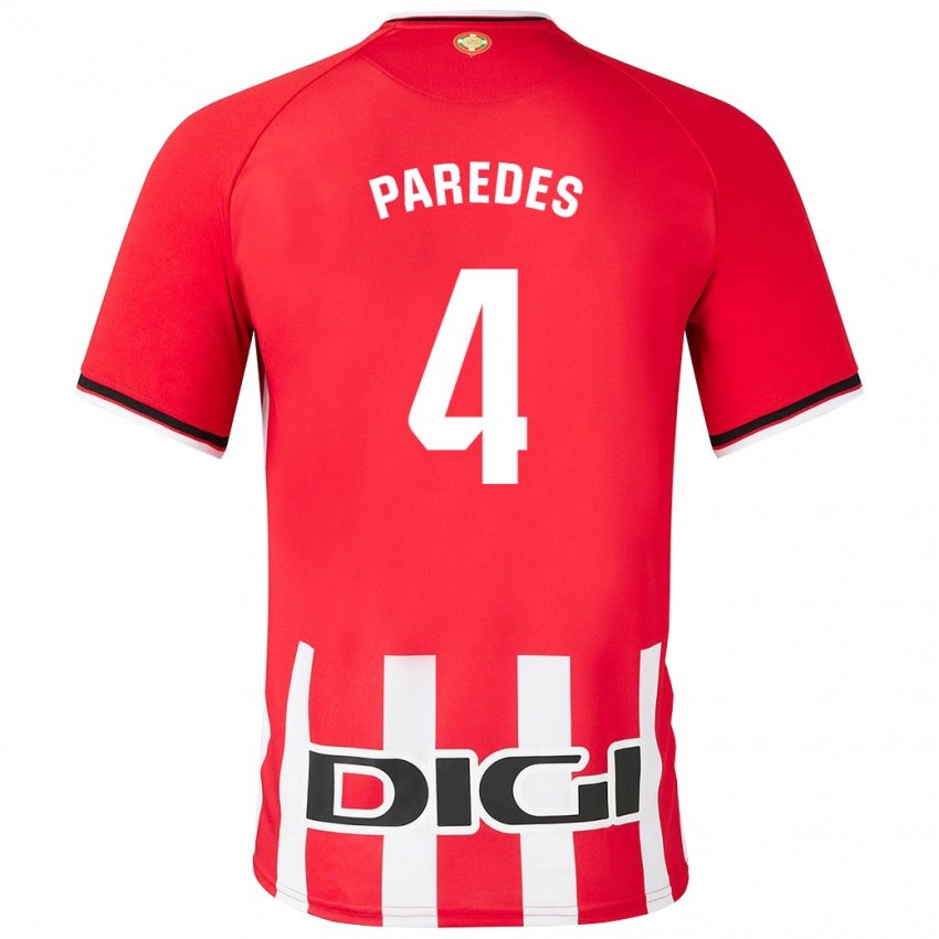 Niño Camiseta Aitor Paredes #4 Rojo 1ª Equipación 2023/24 La Camisa Perú