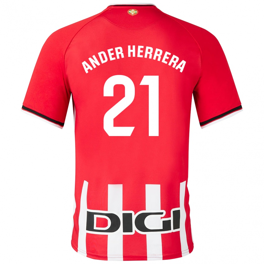 Niño Camiseta Ander Herrera #21 Rojo 1ª Equipación 2023/24 La Camisa Perú