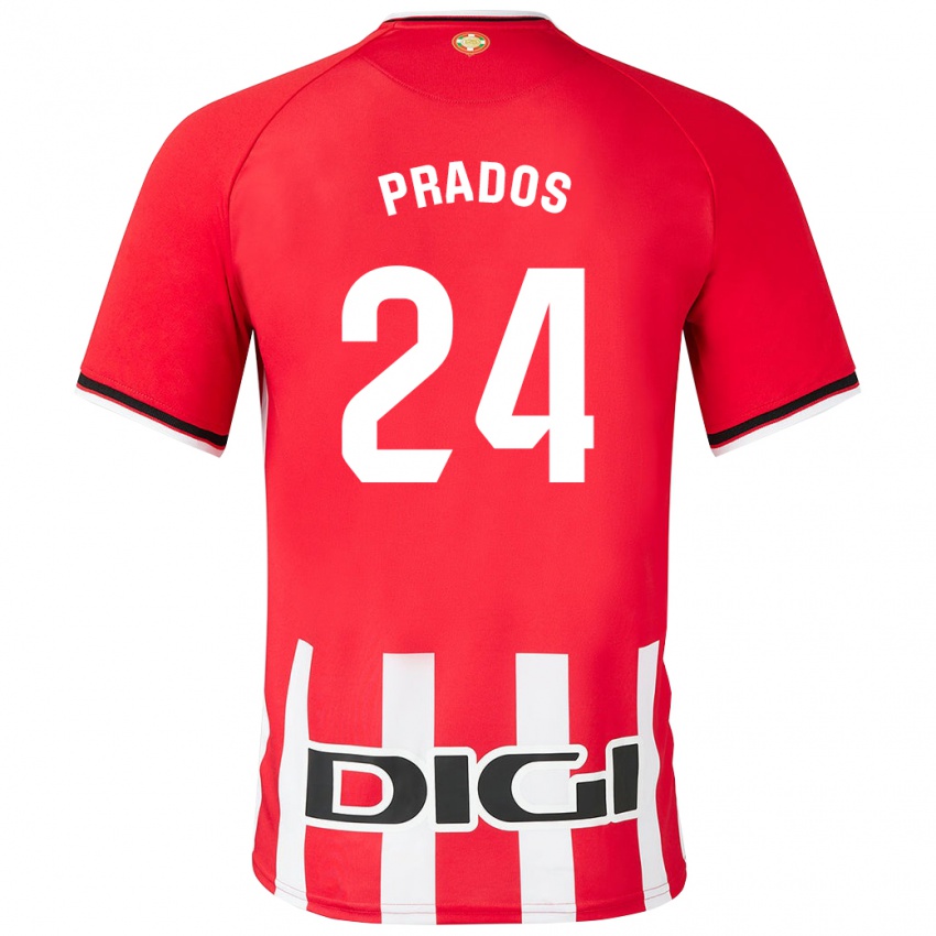 Niño Camiseta Beñat Prados #24 Rojo 1ª Equipación 2023/24 La Camisa Perú